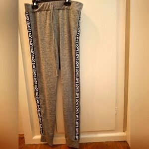 Gray Joggers with Love Tape Detail